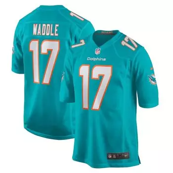 Молодежная игровая майка Nike Jaylen Waddle Aqua Miami Dolphins 2021 драфта НФЛ в первом раунде Nike