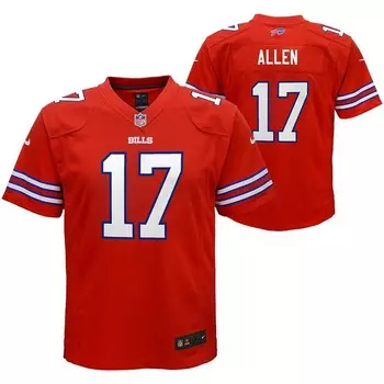 Молодежная игровая майка Nike Josh Allen Red Buffalo Bills Color Rush Player, цвет Bil Red