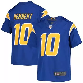 Молодежная игровая майка Nike Justin Herbert Royal Los Angeles Chargers Nike