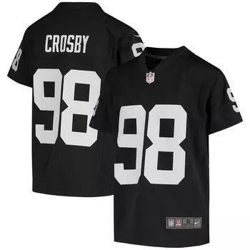 Молодежная игровая майка Nike Maxx Crosby Black Las Vegas Raiders, цвет Lvr Black
