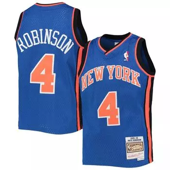 Молодежная майка Mitchell & Ness Nate Robinson Blue New York Knicks 2005-06 Hardwood Classics Swingman Джерси Unbranded