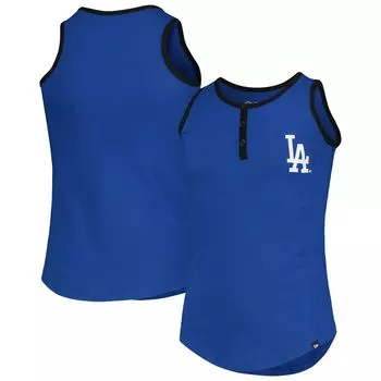 Молодежная майка New Era Royal Los Angeles Dodgers Henley для девочек New Era