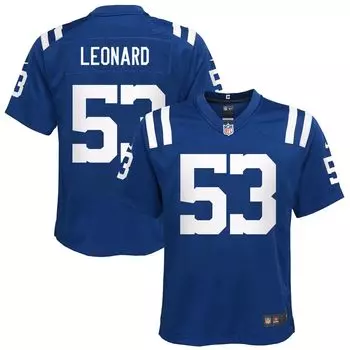 Молодежная майка Nike Darius Leonard Royal Indianapolis Colts Game Player Nike