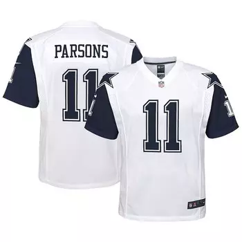 Молодежная майка Nike Micah Parsons White Dallas Cowboys Alternate Game, цвет Cow White