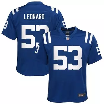 Молодежная майка Nike Shaquille Leonard Royal Indianapolis Colts Game, цвет Clt Blue