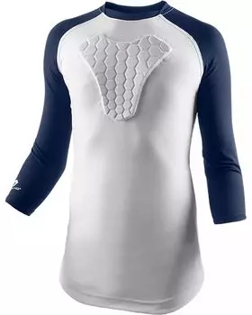 Молодежная рубашка McDavid HEX с рукавами и грудиной, белый/темно-синий