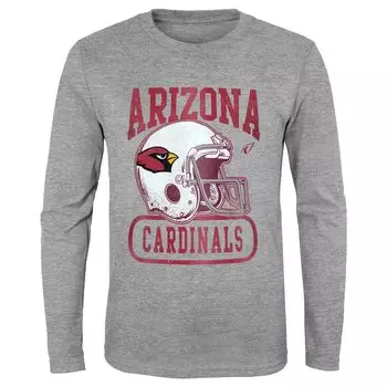 Молодежная серая футболка с длинными рукавами Arizona Cardinals с длинными рукавами Outerstuff