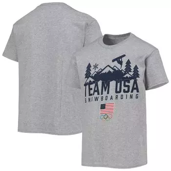 Молодежная серая футболка с длинными рукавами Team USA Winter Skyline Outerstuff