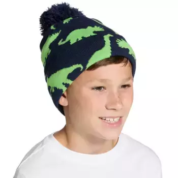 Молодежная шапка-бини Northeast Outfitters Cosy Cabin с изображением значка, цвет Navy Dino