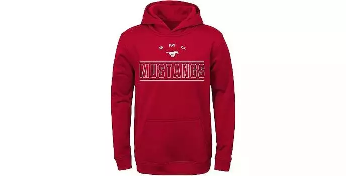 Молодежная толстовка Gen2 Southern Methodist Mustang темно-красная с капюшоном