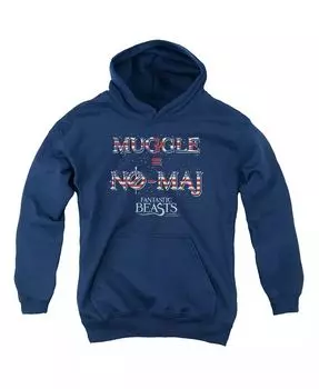 Молодежная толстовка с капюшоном Uk Us No Maj Fantastic Beasts, синий