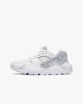 Молодежные кроссовки Nike Air Huarache Run (GS) 654275-110 White & Pure Platinum NR2899, белый