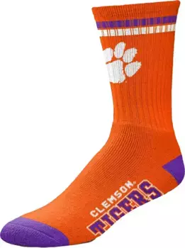 Молодежные носки Clemson Tigers с 4 полосками для босых ног Deuce For Bare Feet