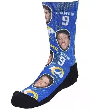 Молодежные носки для мальчиков и девочек Matthew Stafford Los Angeles Rams Football Guy Multi Crew Rock 'Em, мультиколор