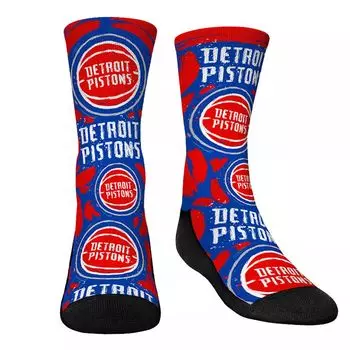 Молодежные носки Rock Em Носки Detroit Pistons Allover с логотипом и носки Paint Crew Unbranded