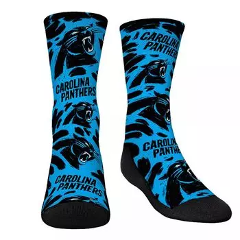 Молодежные носки Rock Em Носки с логотипом Carolina Panthers и краской Crew Unbranded