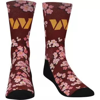 Молодежные носки Rock Em Носки Washington Commanders Localed Cherry Blossoms Crew Unbranded