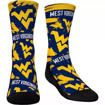 Молодежные носки Rock Em Носки West Virginia Mountaineers с логотипом и краской Crew Unbranded
