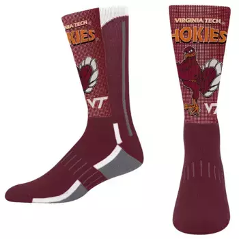 Молодежные носки Virginia Tech Hokies Mascot Crew для босых ног For Bare Feet