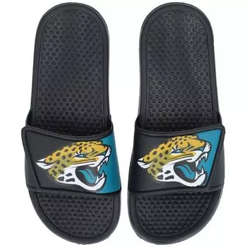 Молодежные шлепанцы Legacy с большим логотипом FOCO Jacksonville Jaguars с цветными блоками Unbranded