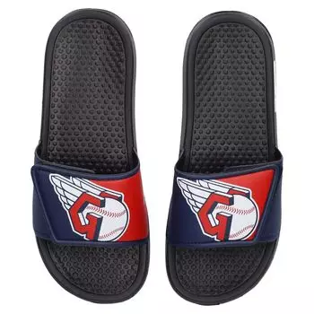 Молодежные шлепанцы Legacy с цветными блоками и большим логотипом FOCO Cleveland Guardians Unbranded