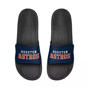 Молодежные шлепанцы Legacy с цветными блоками и большим логотипом FOCO Houston Astros Unbranded