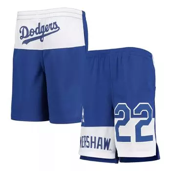 Молодежные шорты Clayton Kershaw Royal Los Angeles Dodgers Pandemonium с именем и номером Outerstuff