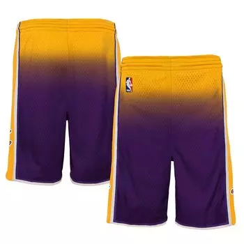 Молодежные шорты Mitchell & Ness Gold/Purple Los Angeles Lakers 2009/10 Hardwood Classics Fadeaway Reload 3.0 Swingman Unbranded