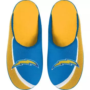 Молодежные тапочки FOCO Los Angeles Chargers с цветным краем и большим логотипом Unbranded