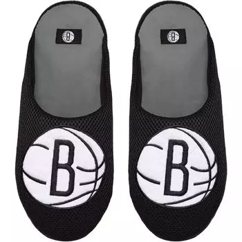 Молодежные тапочки из сетки с цветным блоком и большим логотипом FOCO Brooklyn Nets Unbranded