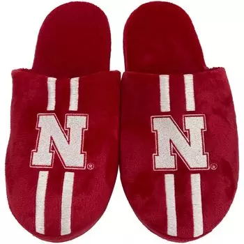 Молодежные тапочки в полоску FOCO Nebraska Huskers Team Unbranded