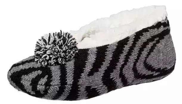 Молодежные уютные тапочки с принтом зебры Northeast Outfitters, носки, черный