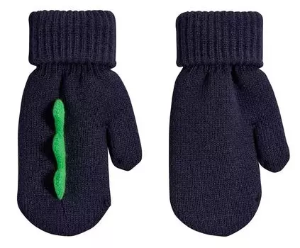 Молодежные уютные варежки Northeast Outfitters с полосками и шипами, темно-синий/зеленый