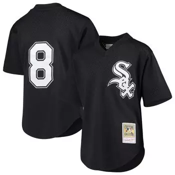 Молодежный Джерси Mitchell & Ness Bo Jackson Black Chicago White Sox Cooperstown Collection сетчатый тренировочный трикотаж Unbranded