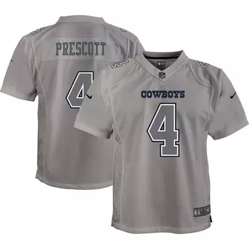 Молодежный джерси Nike Dak Prescott Grey Dallas Cowboys AtmSphere Game Джерси, цвет Cow Grey