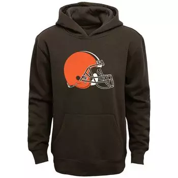 Молодежный коричневый пуловер с логотипом команды Cleveland Browns Outerstuff