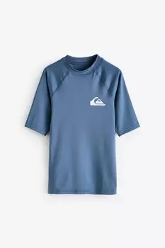 Молодежный короткий рукав upf50 раш жилет Quiksilver, синий