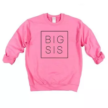 Молодежный свитшот с рисунком Big Sis Square The Juniper Shop, цвет Hot Pink