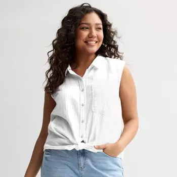 Молодежный топ без рукавов большого размера Modern Fit So, белый