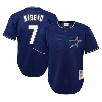 Молодежный тренировочный трикотаж Mitchell & Ness Craig Biggio Navy Houston Astros Cooperstown Collection, цвет Ast Navy