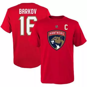 Молодёжная футболка Александра Баркова Red Florida Panthers с именем и номером Outerstuff
