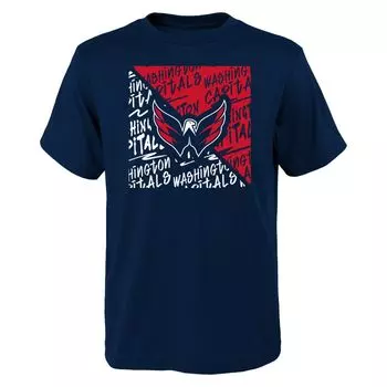 Молодёжная футболка Navy Washington Capitals Divide Outerstuff