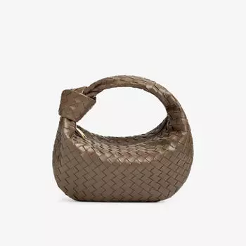 Молодёжная кожаная сумка Jodie с верхней ручкой Bottega Veneta, серый