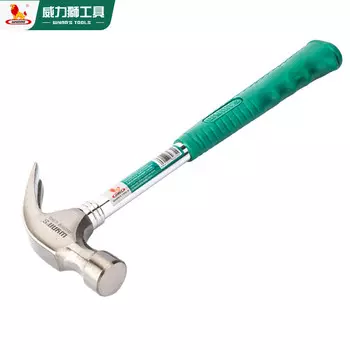 Молоток-гвоздодер Power Lion (Wynns), железный молоток, деревообрабатывающий молоток, инструмент для гвоздей, железный молоток, 500 г, двухцветная стальная трубчатая ручка, молоток-гвоздодер