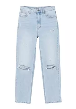 MOM Ripped PULL&BEAR, Джинсы Baggy синий деним