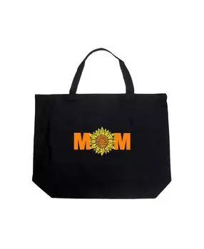 Mom Sunflower — большая сумка-тоут Word Art LA Pop Art, черный