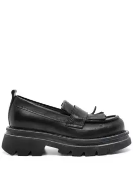 Moma лоферы с бахромой, черный