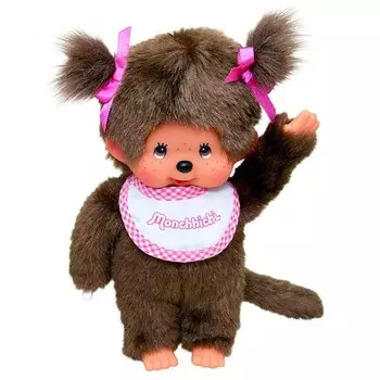Monchhichi - нагрудник бело-розовый для девочки - талисман 20см Inna marka