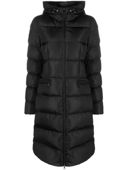 Moncler Avocette logo-patch coat, черный