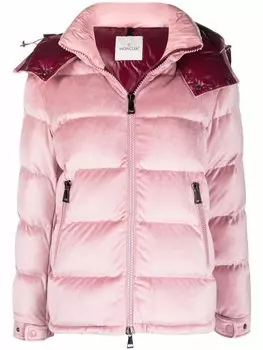 Moncler бархатный пуховик Holostee, розовый